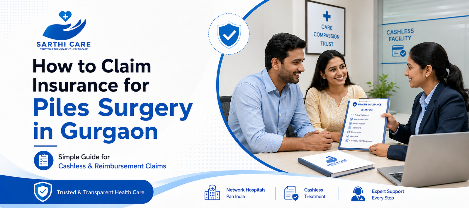 how to claim insurance for piles surgery in Gurgaon