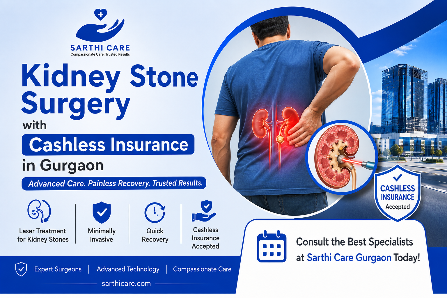 Kidney Stone Surgery With Cashless Insurance in Gurgaon